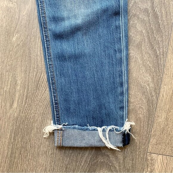 Free People Neon Blonde Siren High Rise Tapered Jeans Straight leg Distressed - Picture 12 of 13